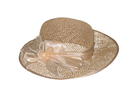Straw hat, isolated on the white.