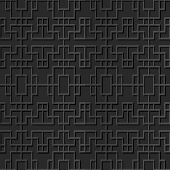 Seamless 3D elegant dark paper art pattern 281 Rectangle Geometry Line

