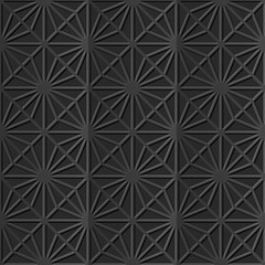 Seamless 3D elegant dark paper art pattern 282 Check Star Cross
