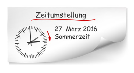 Zeitumstellung - 27. März 2016