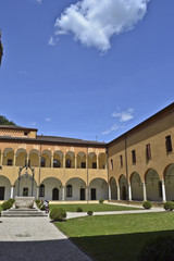Chiostro, Santuario Madonna della Salute Monteortone, Abano Terme, Italia
