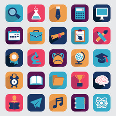 Set of flat education icons for design