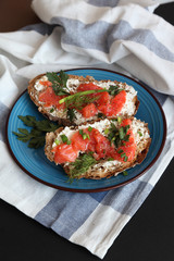 Sandwich with salmon