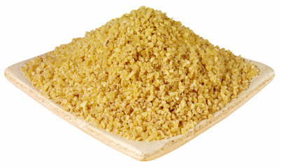 DISH OF CRACKED WHEAT CUT OUT