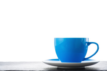 Blue cup isolated on white