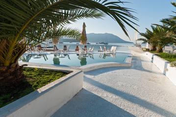 Beachfront cafe in Budva, Montenegro