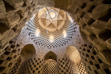 Interior of the traditional pigeon house in Yazd province, Iran