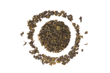 Tie Guan Yin Oolong tea, high angle view