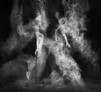 Ashes.photos of couple in mystical smoke