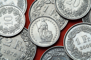 Coins of Switzerland. Standing Helvetia