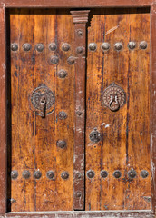 Typical door of an old house in Kashan, Iran