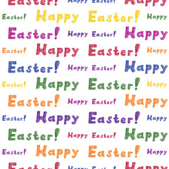 Seamless background of color happy Easter text