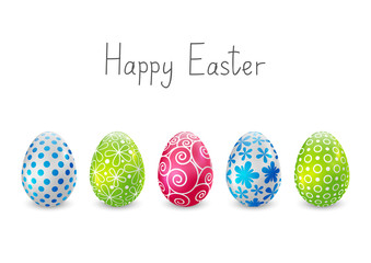 Easter color eggs on white 