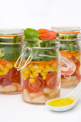 salad in jar isolated