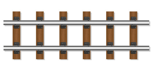 railway rails and wooden sleepers vector illustration