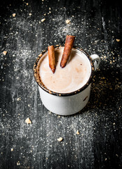 Hot chocolate with cinnamon.