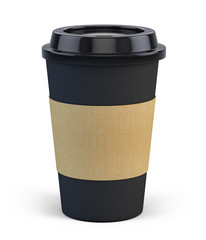 Coffee hot drinking cup isolated on white