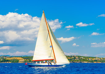 Fototapeta premium sailing in Spetses island in Greece