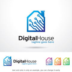 Digital House Logo Template Design Vector 
