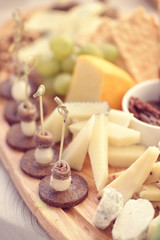 Cheese plateau with crackers