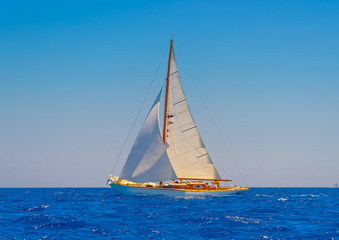 sailing in Spetses island in Greece