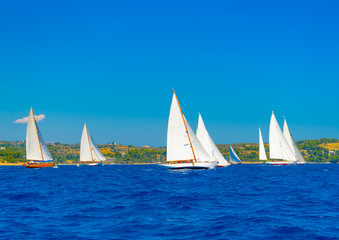 Naklejka premium sailing in Spetses island in Greece