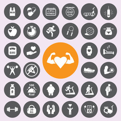 healthy and fitness icon set.Vector.
