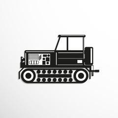 Construction machinery. Tractor. Vector icon.