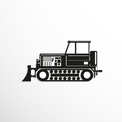 Construction machinery. Tractor. Vector icon.
