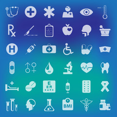 Flat Medical Icons set . vector .illustration