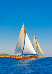 sailing in Spetses island in Greece