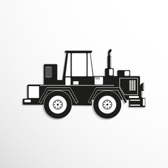 Construction machinery. Tractor. Vector icon.