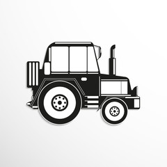 Construction machinery. Tractor. Vector icon.