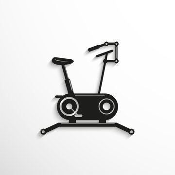 Indoor exercise bike. Symbol. Vector icon.