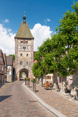 Fototapeta na wymiar Picturesque village of Bergheim, Alsace France