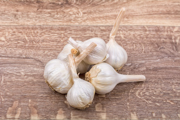 Garlic on a wooden background