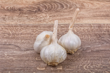 Garlic on a wooden background