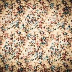 texture of vintage print fabric striped flower