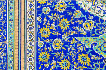 Tiled background with oriental floral ornaments