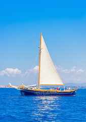 sailing in Spetses island in Greece