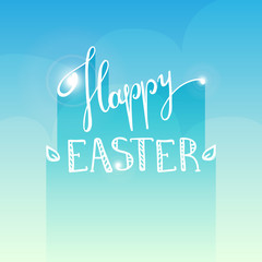 Vector Happy Easter greeting card design with lettering