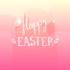 Vector Happy Easter greeting card design with lettering
