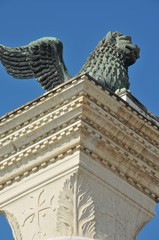 Lion of St Mark on pillar in Venice