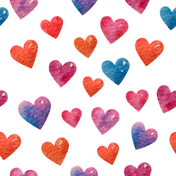 Seamless lovely cute background with hearts