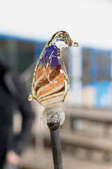 Handmade figures of melted glass