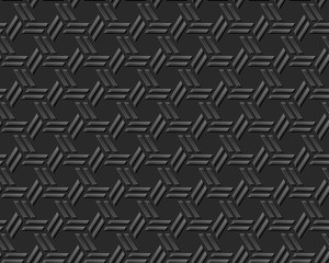 Seamless 3D elegant dark paper art pattern 292 Cross Polygon Geometry
