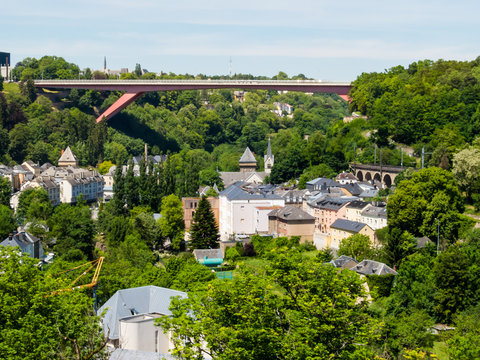 Luxembourg cityscape and Clausen Viaduct