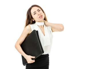 Business woman with neck pain