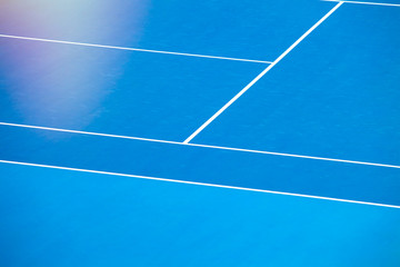 Blue tennis court