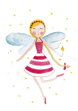 Fairy watercolor illustration